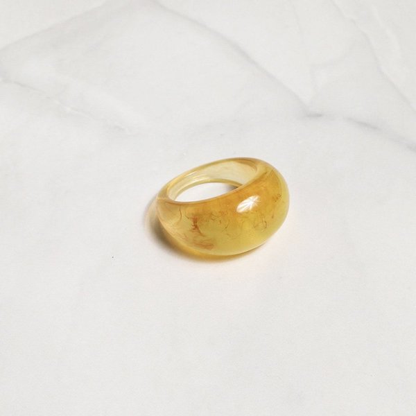 Amber Crystal Dome Statement Ring