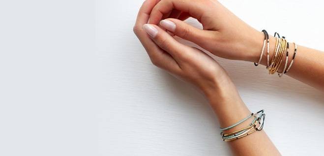 Minimalist Stacked Gold Bead Bracelets