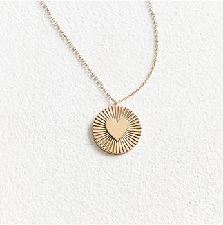 Gold Sunburst Heart Medallion