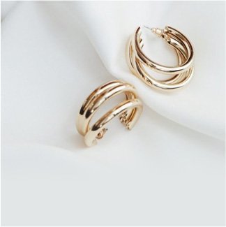 Triple Layered Gold Hoop Earrings